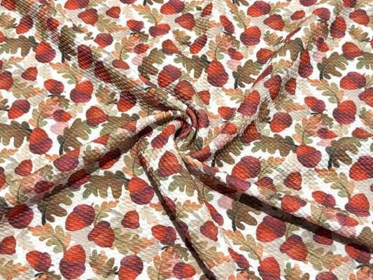 Acorns Bullet Print #2023 Ribbed Scuba Techno Double Knit 2-Way Stretch Poly Spandex Apparel Craft Fabric 58"-60" Wide BTY