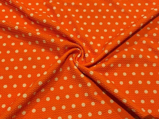 Polka Dot Bullet Print #2026 Ribbed Scuba Techno Double Knit 2-Way Stretch Poly Spandex Apparel Craft Fabric 58"-60" Wide BTY