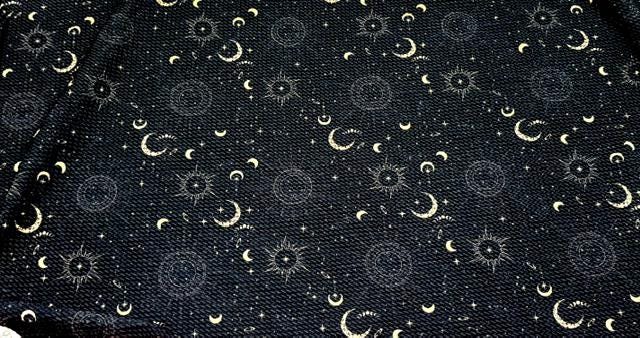 Constellations Bullet Print #1087 Ribbed Scuba Techno Double Knit 2-Way Stretch Poly Spandex Apparel Craft Fabric 58"-60" Wide BTY
