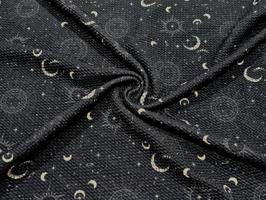 Constellations Bullet Print #1087 Ribbed Scuba Techno Double Knit 2-Way Stretch Poly Spandex Apparel Craft Fabric 58"-60" Wide BTY