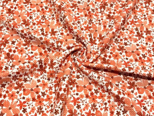 Fall Floral Bullet Print #1094 Ribbed Scuba Techno Double Knit 2-Way Stretch Poly Spandex Apparel Craft Fabric 58"-60" Wide BTY