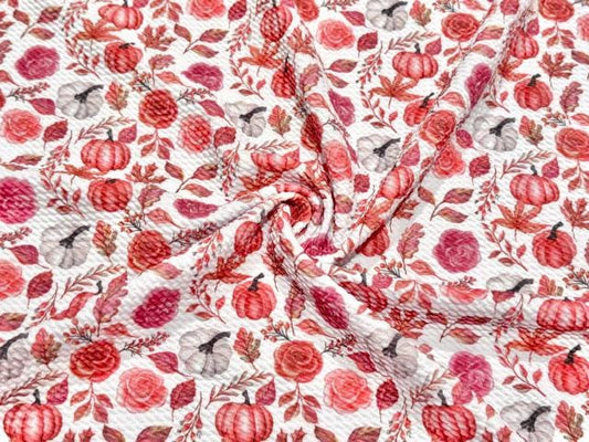 Fall Floral Bullet Print #1097 Ribbed Scuba Techno Double Knit 2-Way Stretch Poly Spandex Apparel Craft Fabric 58"-60" Wide BTY