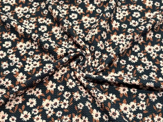 Floral Bullet Print #2007 Ribbed Scuba Techno Double Knit 2-Way Stretch Poly Spandex Apparel Craft Fabric 58"-60" Wide BTY