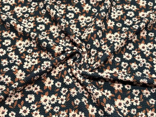 Floral Bullet Print #2007 Ribbed Scuba Techno Double Knit 2-Way Stretch Poly Spandex Apparel Craft Fabric 58"-60" Wide BTY
