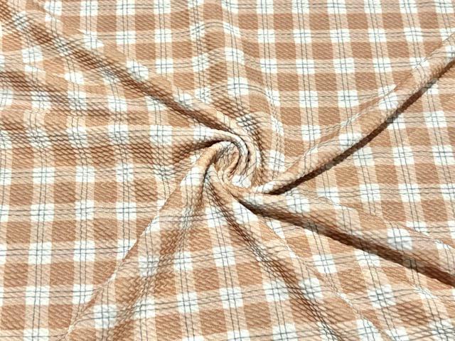 Plaid Bullet Print #2018 Ribbed Scuba Techno Double Knit 2-Way Stretch Poly Spandex Apparel Craft Fabric 58"-60" Wide BTY