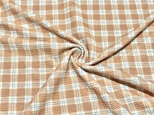 Plaid Bullet Print #2018 Ribbed Scuba Techno Double Knit 2-Way Stretch Poly Spandex Apparel Craft Fabric 58"-60" Wide BTY
