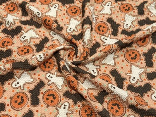 Brittany Frost Designs Spooky Cookies Bullet Print #2033 Ribbed Scuba Double Knit Stretch Poly Spandex Apparel Craft Fabric 58"-60" Wide BTY