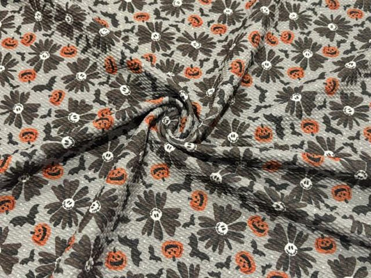 Brittany Frost Designs Spooky Floral Bullet Print #2035 Ribbed Scuba Double Knit Stretch Poly Spandex Apparel Craft Fabric 58"-60" Wide BTY