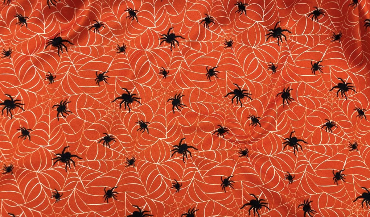 Swimwear Fabric Spider Cobweb Activewear Print #336 Polyester Spandex Stretch By The Yard