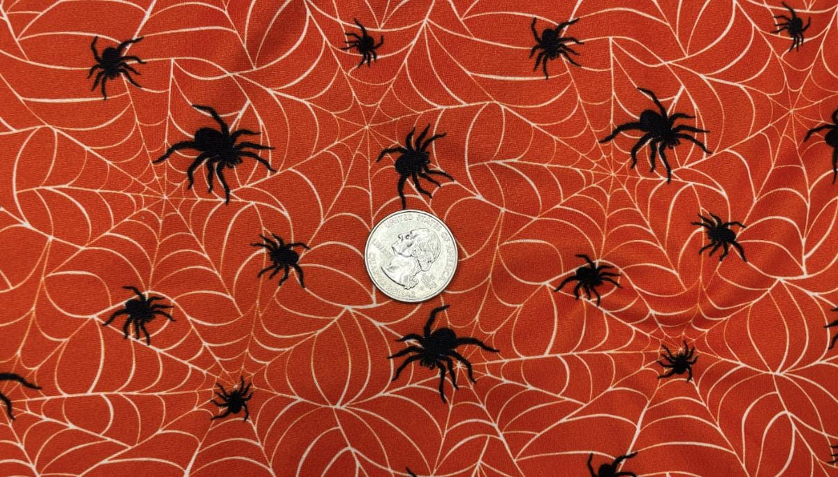 Swimwear Fabric Spider Cobweb Activewear Print #336 Polyester Spandex Stretch By The Yard