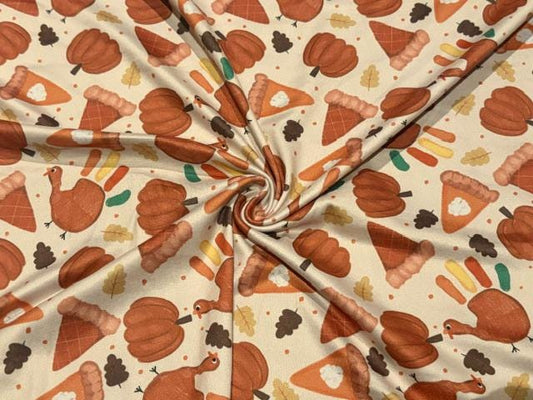 Brittany Frost Designs Turkey Hand DBP Print #2043 Double Brushed Polyester Spandex Apparel Stretch Fabric 190 GSM 58"-60" Wide By The Yard