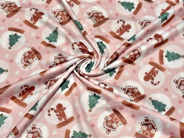 Brittany Frost Designs Snow Globe DBP Print #2057 Double Brushed Polyester Spandex Apparel Stretch Fabric 190 GSM 58"-60" Wide By The Yard