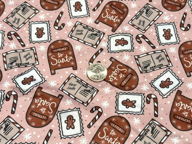 Brittany Frost Designs Letters Xmas DBP Print #2058 Double Brushed Polyester Spandex Apparel Stretch Fabric 190 GSM 58"-60" Wide By The Yard
