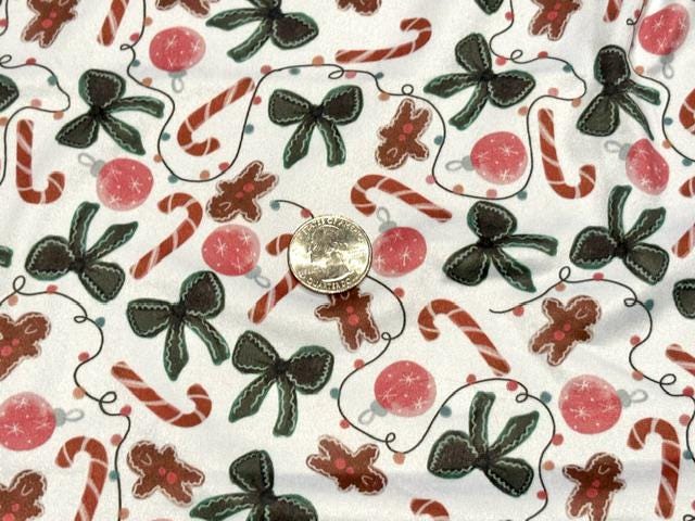 250 GSM DBP Brittany Frost Designs Xmas Theme Print #2059 Double Brushed Polyester Spandex Apparel Stretch Fabric 58"-60" Wide By The Yard