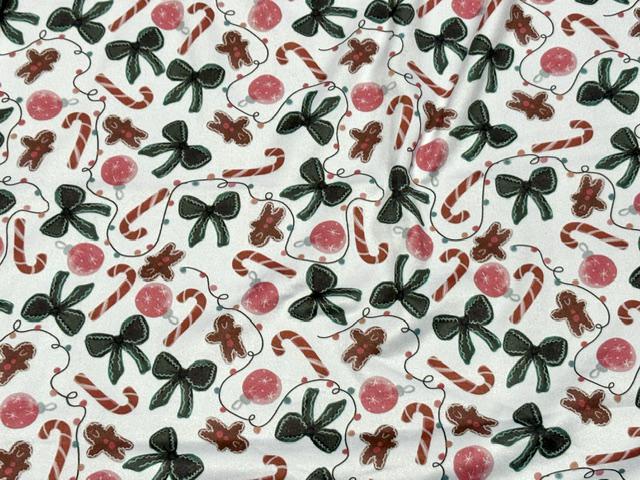 250 GSM DBP Brittany Frost Designs Xmas Theme Print #2059 Double Brushed Polyester Spandex Apparel Stretch Fabric 58"-60" Wide By The Yard