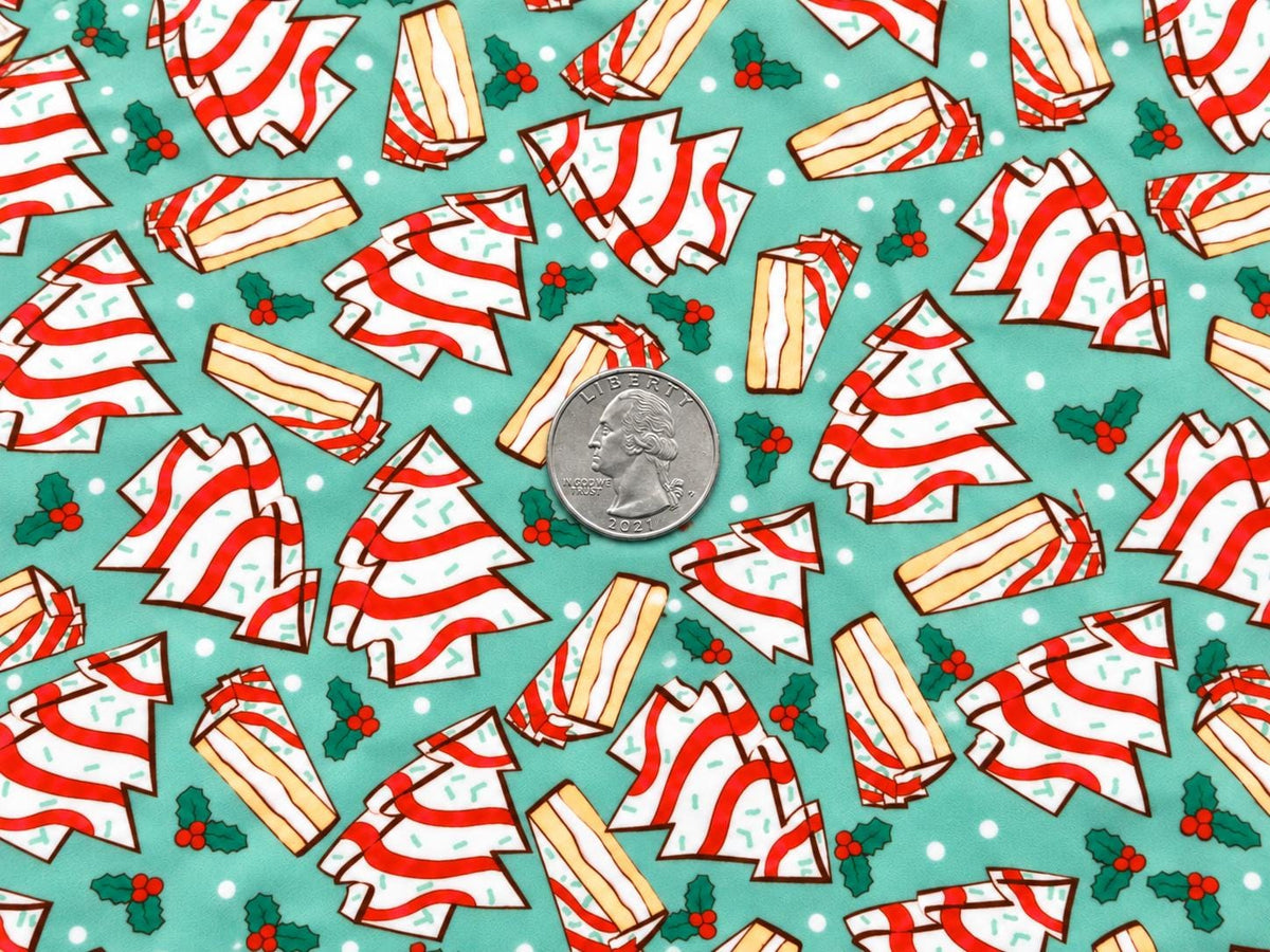 Brittany Frost Designs Xmas Cake Super Scuba Techno Print #2048 Double Knit Stretch Fabric Poly Spandex Fabric 58"-60" Wide By The Yard