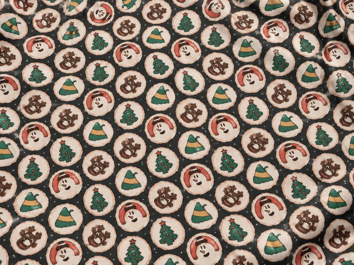 Brittany Frost Designs Xmas Cookies Super Scuba Techno Print #2049 Double Knit Stretch Fabric Poly Spandex Fabric 58"-60" Wide By The Yard