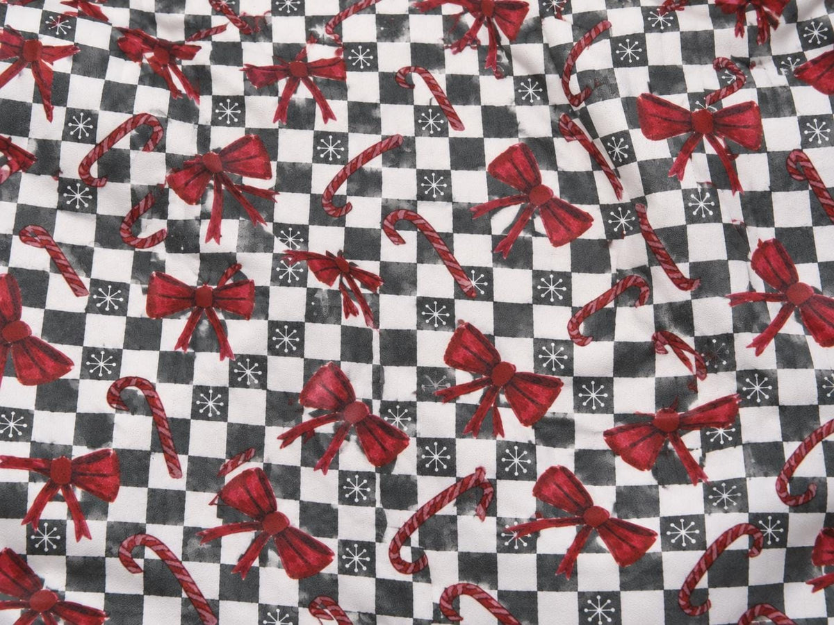 Brittany Frost Designs Xmas Check Super Scuba Techno Print #2051 Double Knit Stretch Fabric Poly Spandex Fabric 58"-60" Wide By The Yard