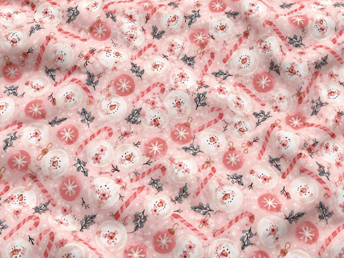 Brittany Frost Designs Xmas Ornament Super Scuba Techno Print #2053 Double Knit Stretch Fabric Poly Spandex Fabric 58"-60" Wide By The Yard