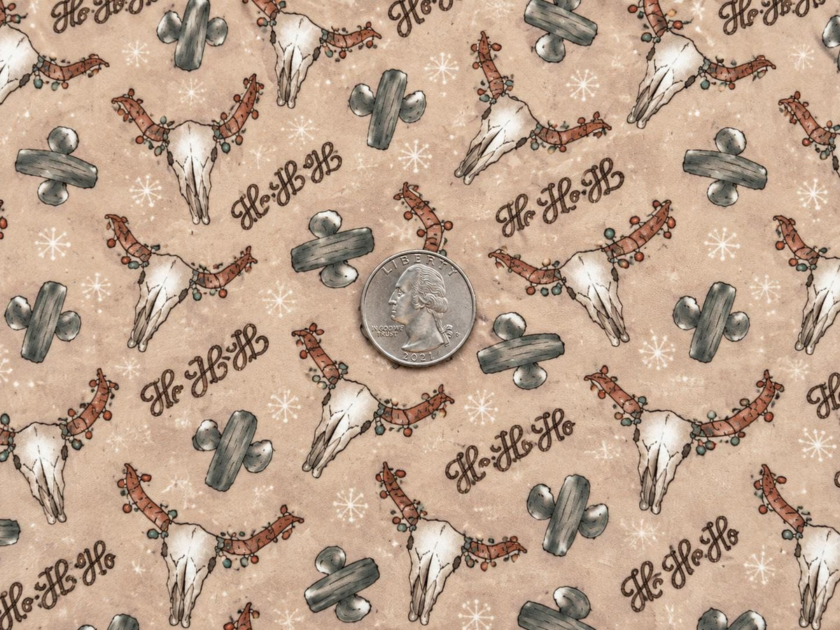 Brittany Frost Designs Western Xmas Super Scuba Techno Print #2056 Double Knit Stretch Fabric Poly Spandex Fabric 58"-60" Wide By The Yard