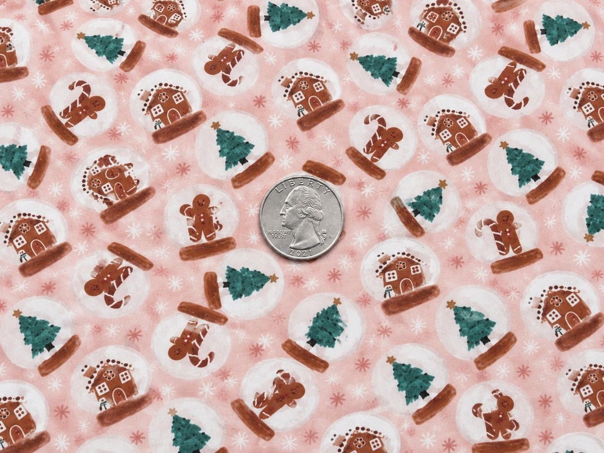 Brittany Frost Designs Xmas Snowglobe Super Scuba Techno Print #2057 Double Knit Stretch Fabric Poly Spandex Fabric 58"-60" Wide By The Yard