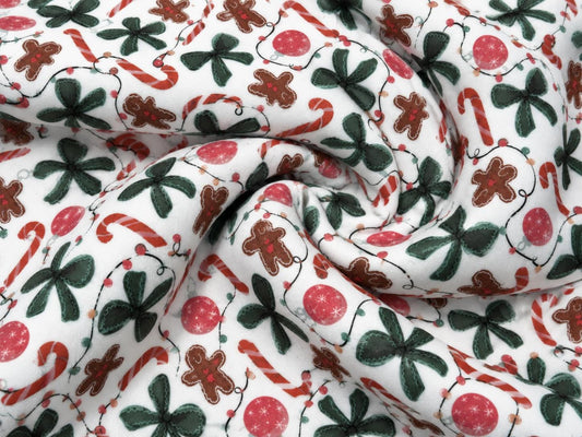 Brittany Frost Designs Christmas Super Scuba Techno Print #2059 Double Knit Stretch Fabric Poly Spandex Fabric 58"-60" Wide By The Yard