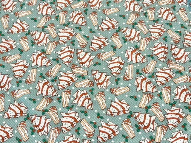 Brittany Frost Designs Xmas Cake Bullet Print #2048 Ribbed Scuba Double Knit Stretch Poly Spandex Apparel Craft Fabric 58"-60" Wide BTY