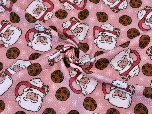 Brittany Frost Designs Santa Mug Bullet Print #2052 Ribbed Scuba Double Knit Stretch Poly Spandex Apparel Craft Fabric 58"-60" Wide BTY