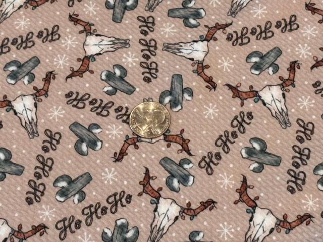 Brittany Frost Designs Xmas Western Bullet Print #2056 Ribbed Scuba Double Knit Stretch Poly Spandex Apparel Craft Fabric 58"-60" Wide BTY