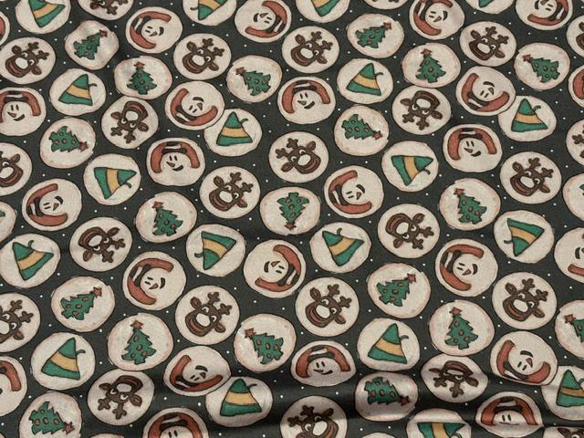 Brittany Frost Designs Xmas Cookie DBP Print #2049 Double Brushed Polyester Spandex Apparel Stretch Fabric 190 GSM 58"-60" Wide By The Yard