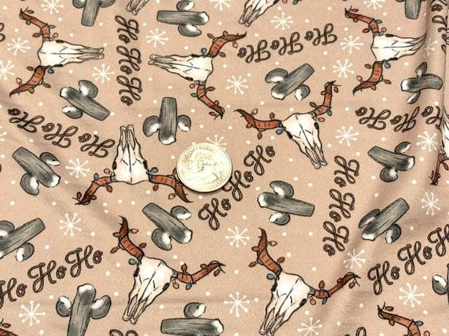 Brittany Frost Designs Western Xmas DBP Print #2056 Double Brushed Polyester Spandex Apparel Stretch Fabric 190 GSM 58"-60" Wide By The Yard