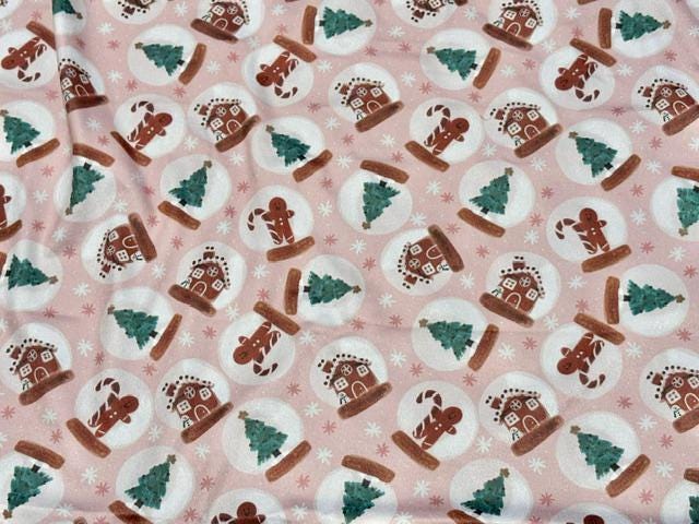 Brittany Frost Designs Snow Globe DBP Print #2057 Double Brushed Polyester Spandex Apparel Stretch Fabric 190 GSM 58"-60" Wide By The Yard