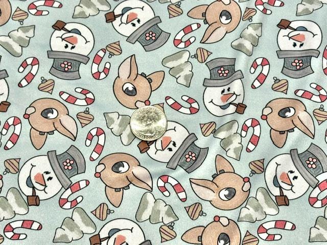 Brittany Frost Designs Xmas Frosty DBP Print #2060 Double Brushed Polyester Spandex Apparel Stretch Fabric 190 GSM 58"-60" Wide By The Yard