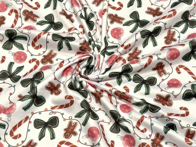 250 GSM DBP Brittany Frost Designs Xmas Theme Print #2059 Double Brushed Polyester Spandex Apparel Stretch Fabric 58"-60" Wide By The Yard