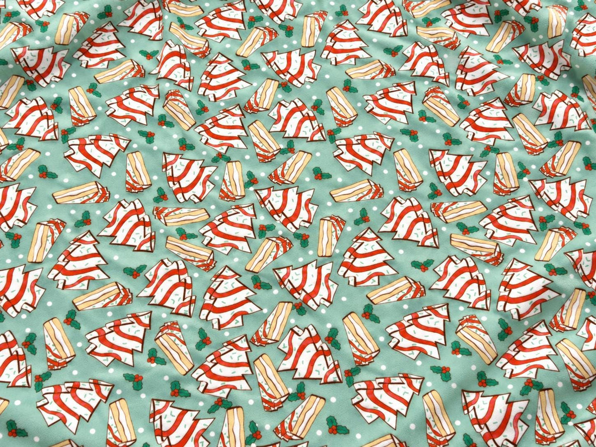Brittany Frost Designs Xmas Cake Super Scuba Techno Print #2048 Double Knit Stretch Fabric Poly Spandex Fabric 58"-60" Wide By The Yard
