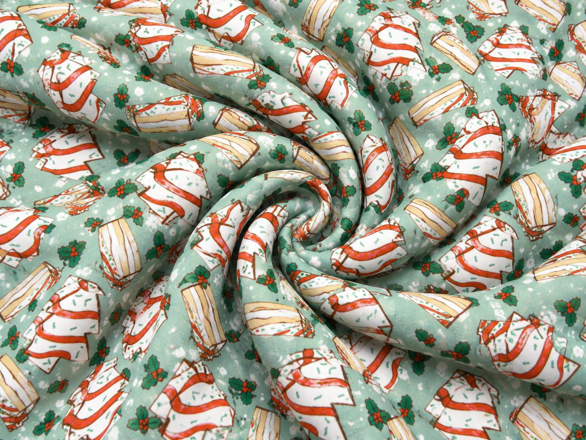 Brittany Frost Designs Xmas Cake Super Scuba Techno Print #2048 Double Knit Stretch Fabric Poly Spandex Fabric 58"-60" Wide By The Yard