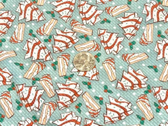 Brittany Frost Designs Xmas Cake Bullet Print #2048 Ribbed Scuba Double Knit Stretch Poly Spandex Apparel Craft Fabric 58"-60" Wide BTY