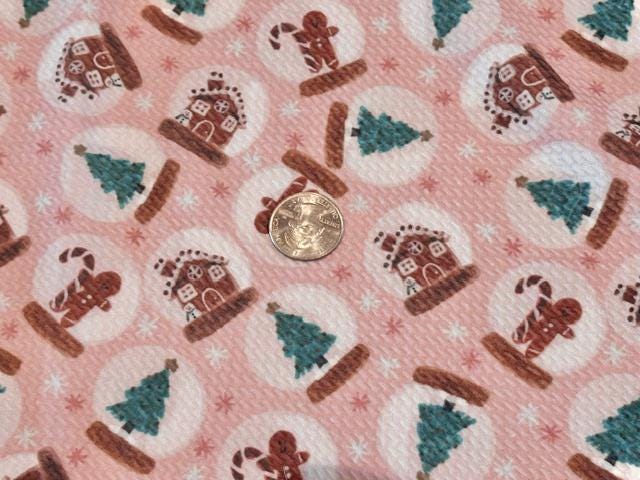 Brittany Frost Designs Xmas Snowglobe Bullet Print #2057 Ribbed Scuba Double Knit Stretch Poly Spandex Apparel Craft Fabric 58"-60" Wide BTY