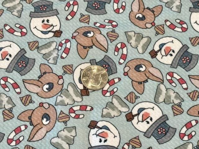 Brittany Frost Designs Snowman Bullet Print #2060 Ribbed Scuba Double Knit Stretch Poly Spandex Apparel Craft Fabric 58"-60" Wide BTY