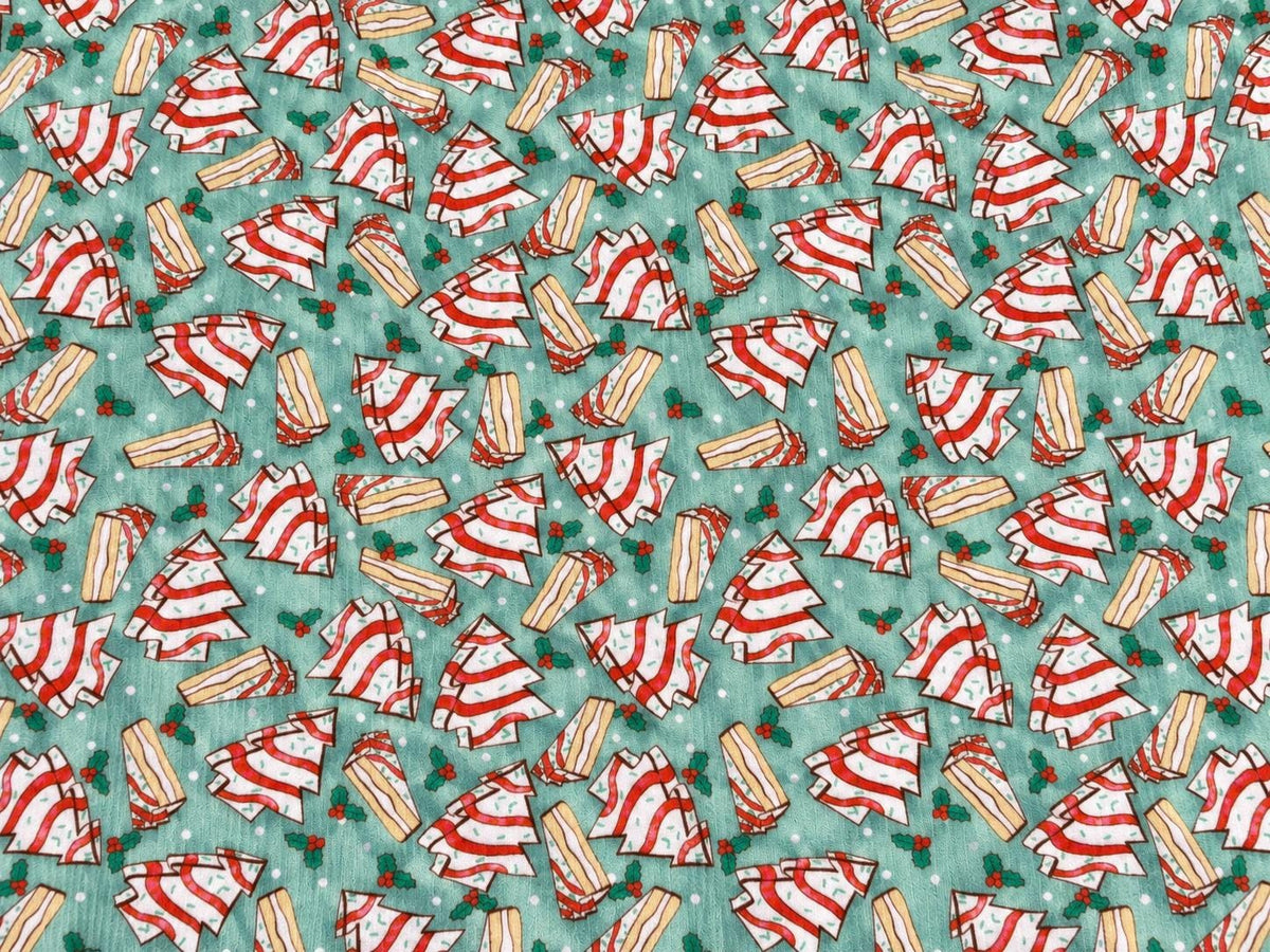 4x2 Rib Knit Brittany Frost Designs Christmas Cake DBP Print #2048 Spandex Stretch 190GSM Fabric 58"-60" Wide By The Yard