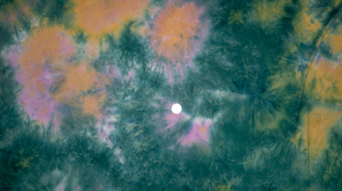 Double Brushed Green Mustard Tie Dye Print #112 Poly Spandex Apparel Stretch Fabric 190 GSM 58"-60" Wide By The Yard