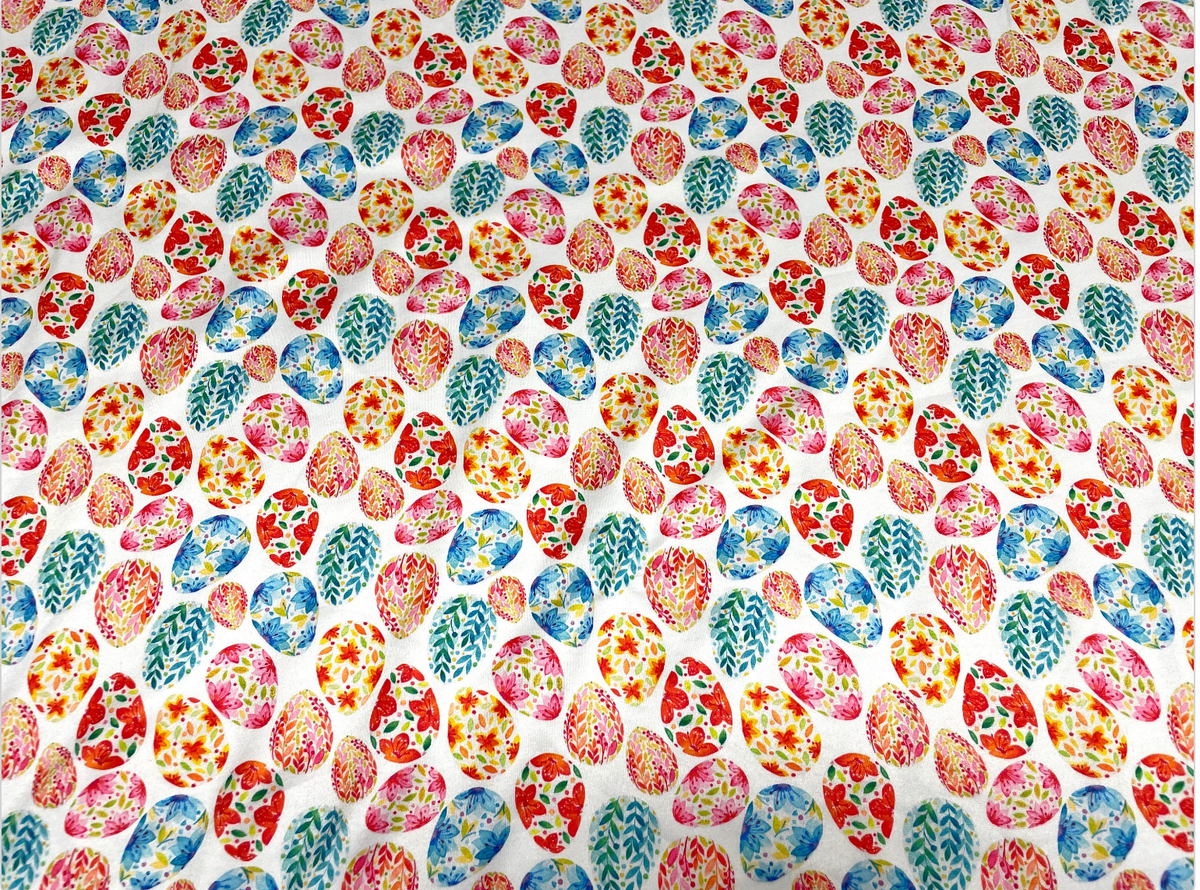 Egg Bohemian DBP Print #441 Double Brushed Polyester Spandex Apparel Stretch Fabric 190 GSM 58"-60" Wide By The Yard