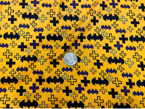 Bat man Superhero DBP Print #335 Double Brushed Polyester Spandex Apparel Stretch Fabric 190 GSM 58"-60" Wide By The Yard