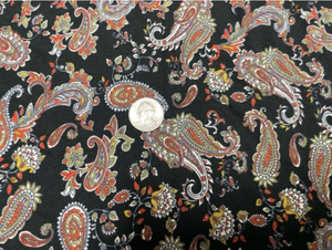 Paisley Western Floral DBP Print #762 Double Brushed Polyester Spandex Apparel Stretch Fabric 190 GSM 58"-60" Wide By The Yard