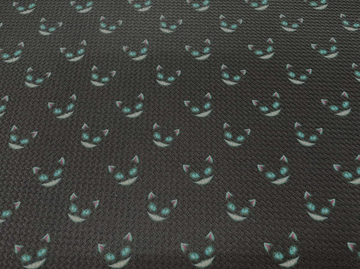 Cheshire Cat Spooky Bullet Print #408 Ribbed Scuba Techno Double Knit 2-Way Stretch Poly Spandex Apparel Craft Fabric 58"-60" Wide BTY