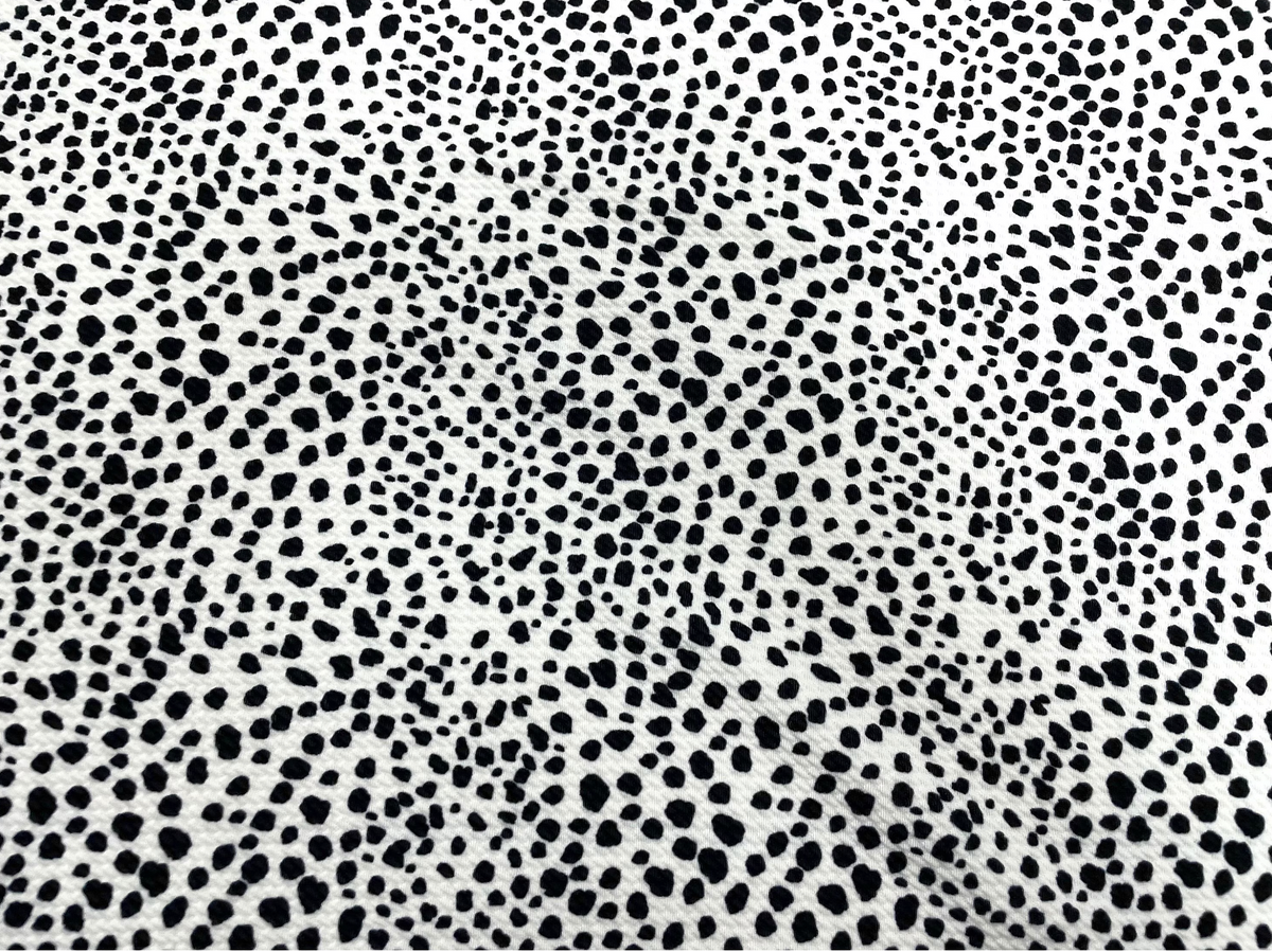 Dalmatian Spot Bullet Print #557 Ribbed Scuba Techno Double Knit 2-Way Stretch Poly Spandex Apparel Craft Fabric 58"-60" Wide BTY