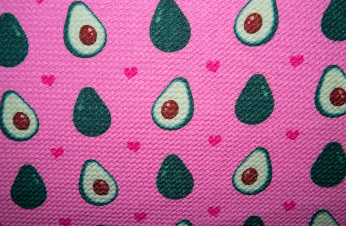 Avocado Bullet Print #39 Ribbed Scuba Techno Double Knit 2-Way Stretch Polyester Spandex Apparel Craft Fabric 58"-60" Wide BTY