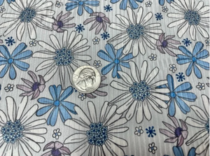 4x2 Rib Knit Brittany Frost Designs Winter Florals DBP Print #433 Double Brush Poly Spandex Stretch 190GSM Fabric 58"-60" Wide By The Yard