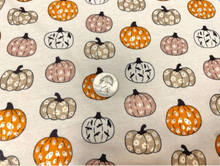 Load image into Gallery viewer, Pumpkin Floral Ghost Cotton Spandex Print #34 230GSM Jersey Knit Stretch Exercise Apparel Fabric Photography 58&quot;-60&quot; Wide By The Yard