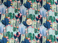 Load image into Gallery viewer, Pastel Cactus Succulent Bullet Print #544 Ribbed Scuba Techno Double Knit 2-Way Stretch Poly Spandex Apparel Craft Fabric 58&quot;-60&quot; Wide BTY